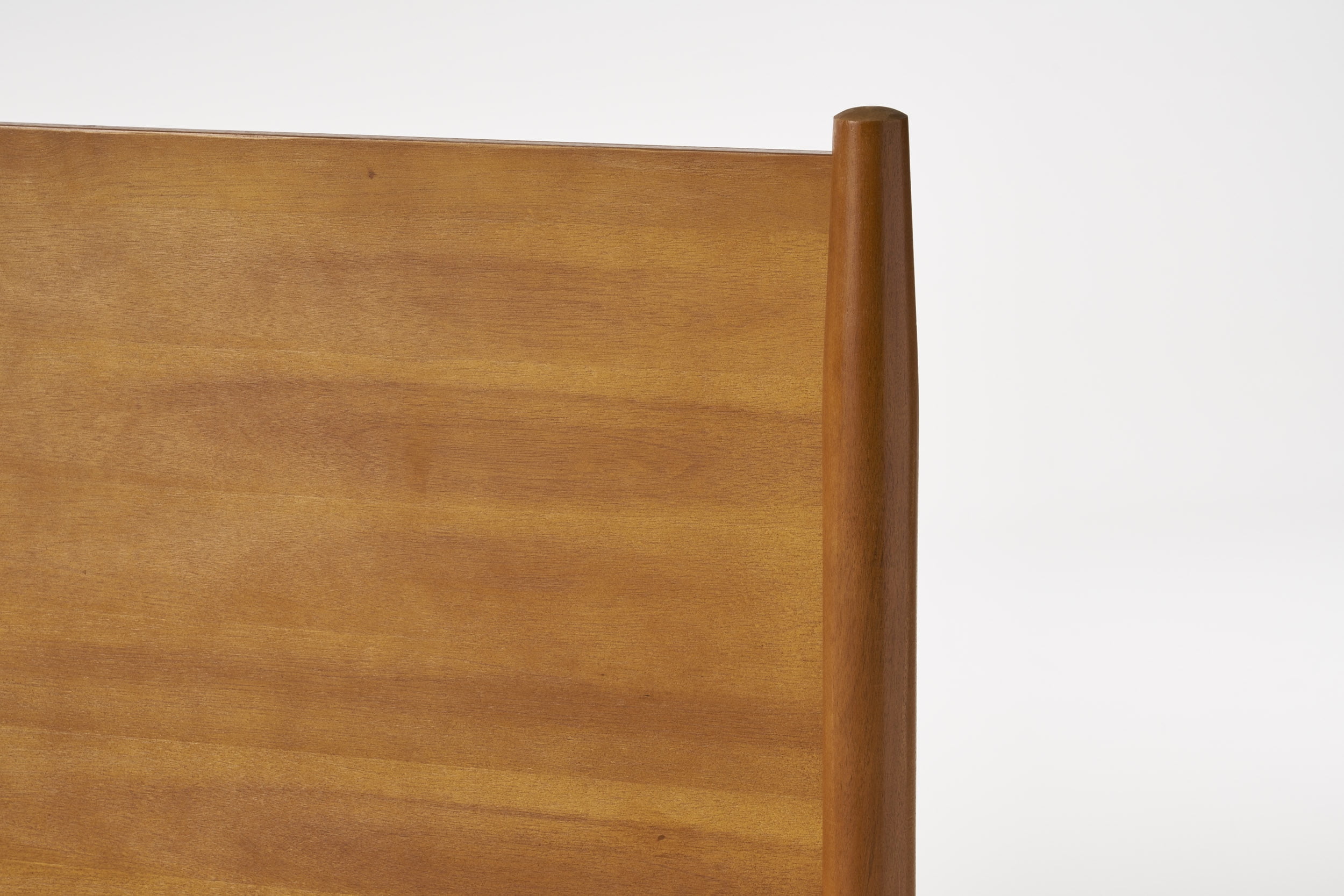 Mintazer Full Platform Bed Frame, Mid-Century Bed with Panel Headboard & Splayed Legs, No Box Spring Required, Natural