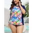 thumbnail image 6 of Charmo Plus Size Rashguard for Women Short Sleeve UPF 50 Swim Shirt Floral Print, 6 of 7