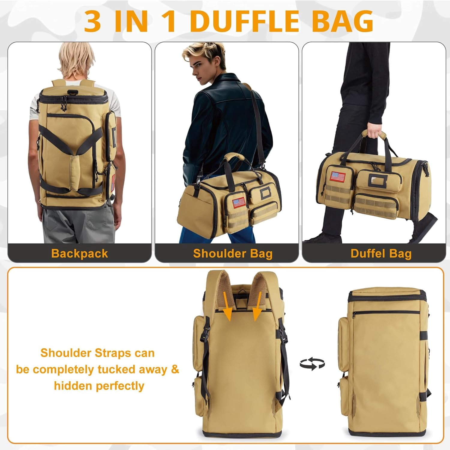 TRIPGEAR 58L Sports Travel Duffle Bag With Shoes Compartment,Water Resistant Sports Gym
