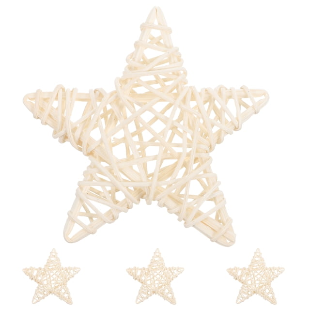 Shisuyan 4Pcs Pentagram Rattan Rabbit Toys Creative Food Leakage Toy Funny Pet Bite Toy Hamster Playing Toy Dog Teeth Cleaning Toy Star Rattan Toy Educational Toy for Small Pets