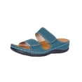 thumbnail image 2 of Xucatan Women's Fashionable Peep Toe Wedge Slides with Metal Buckle Accent, Thick Platform Sole Comfortable Slippers, Slip-On Summer Sandals with Cushioned Footbed Gift, 2 of 6