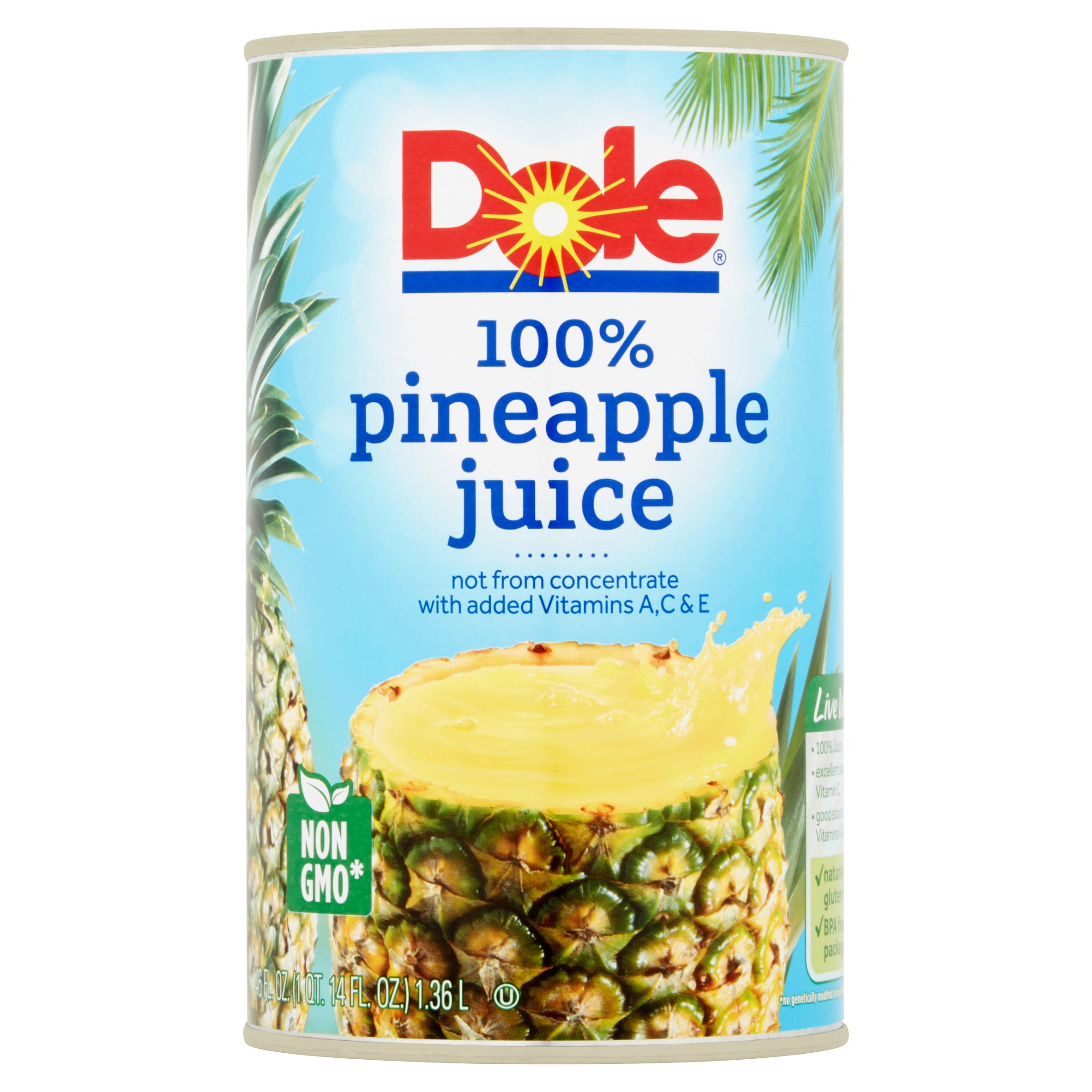 Dole 100% Pineapple Juice, 46 fl. oz. Can by Dole Packaged Foods, LLC