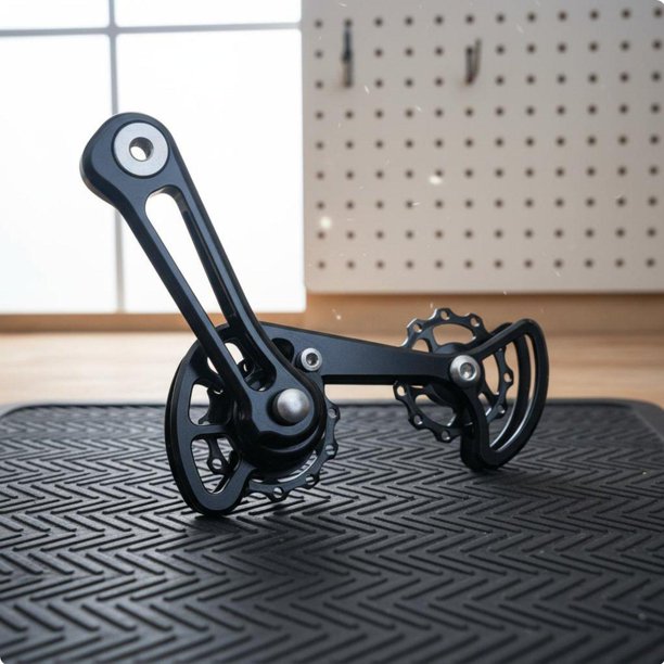 Tensor De Cadena De Una Sola Velocidad, Tensor De Cadena De Bicicleta De Tensión Ajustable, Construcción De Aleación De Aluminio, Pieza De Conversión De Una Sola Velocidad Para Negro