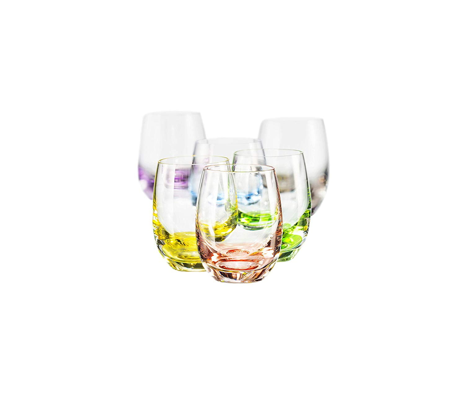 Bohemia Collection Rainbow Set Of 6 Shot Multi Colored Crystal Glasses 2 Oz Walmart Com Walmart Com