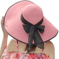 thumbnail image 3 of Herrnalise Womens Sun Solid Color Summer Hat Foldable Roll Up Floppy Beach Hats UV Caps, 3 of 5