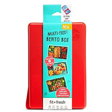 Fit & Fresh Multi Flex Bento with 2 Ice Packs - Red