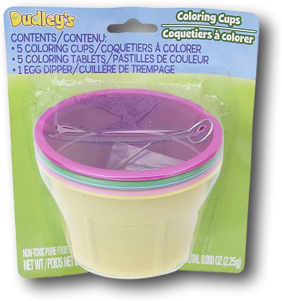 Happy Easter Egg Dying Coloring Cups with Dye Tablets, Perfect for