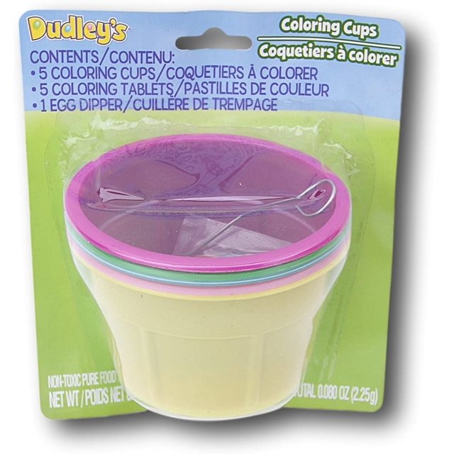 Happy Easter Egg Dying Coloring Cups with Dye Tablets, Perfect for