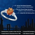 thumbnail image 2 of Gem Stone King 925 Sterling Silver Twilight Orange Mystic Quartz and White Moissanite Engagement Ring for Women | 2.26 Cttw | Oval 9X7MM | Gemstone Birthstone | Size 9, 2 of 7