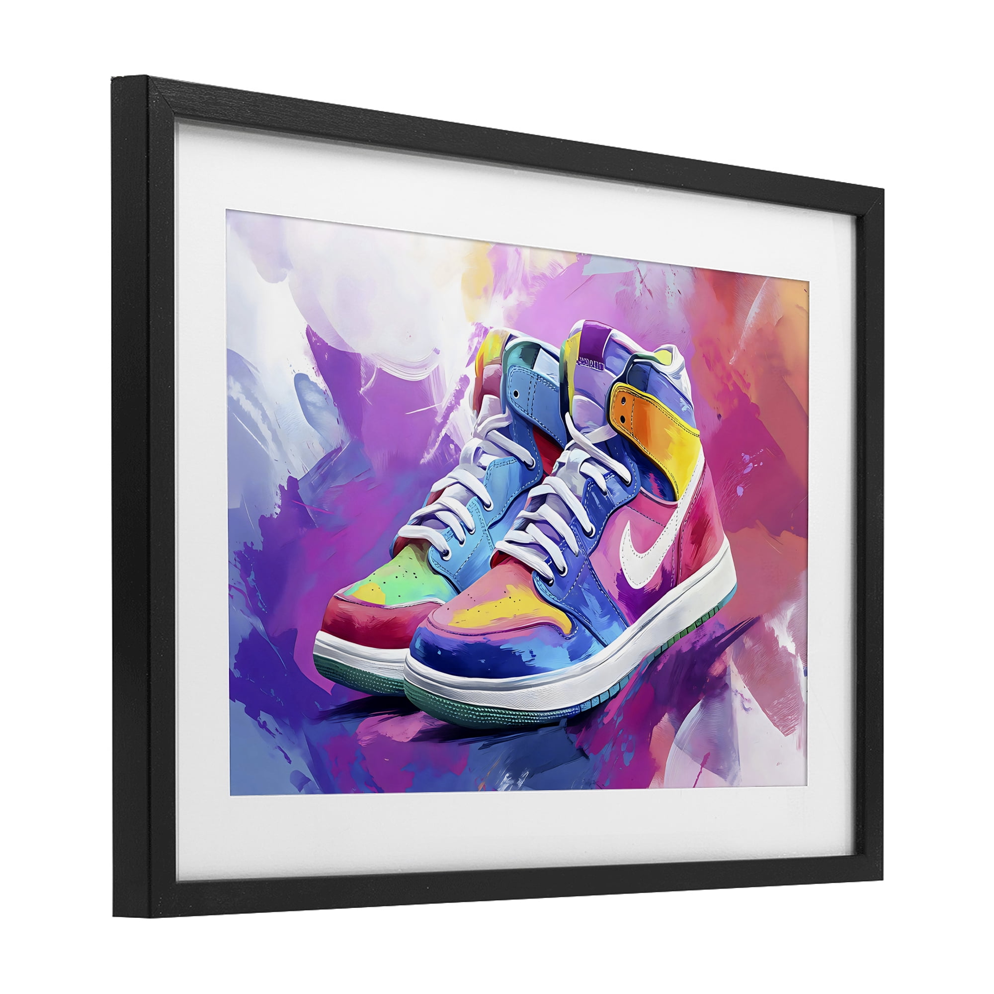 Stupell Industries Stylish Vintage Sneakers Black Framed Print Under Glass, design by Creative Studio