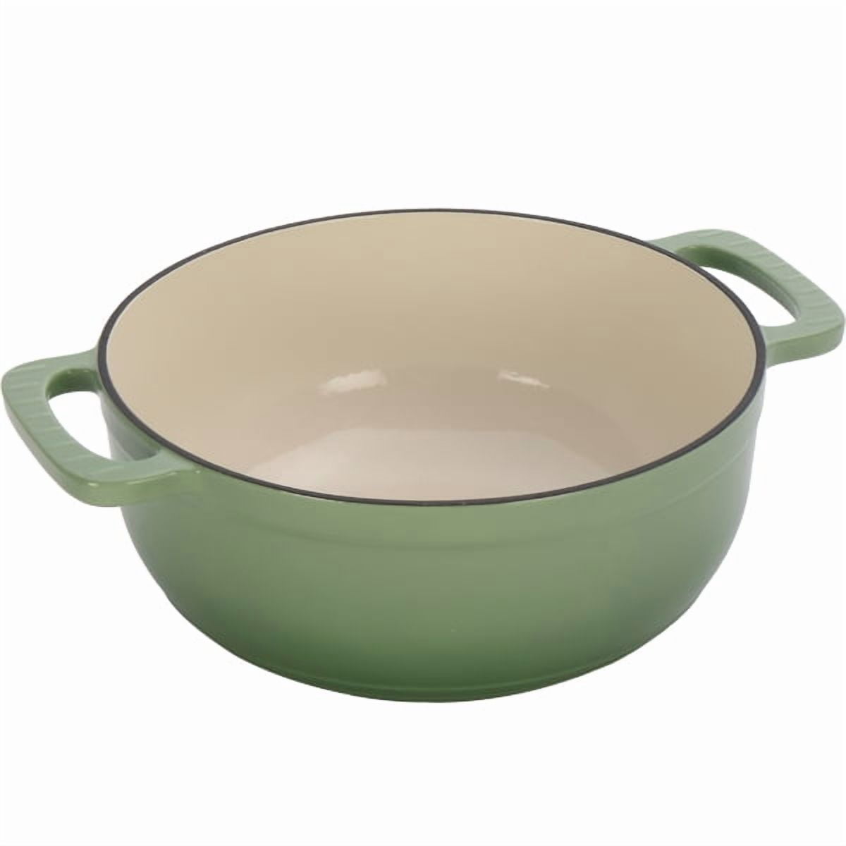7.5QT Enameled Cast Iron Dutch Oven, 16LB Thickened Cast Iron, Non-Stick Enamel, Oven/Gas/Induction Compatible, Heat-Resistant Handles + Silicone Gloves