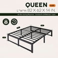 thumbnail image 5 of Einfach 14" Queen Bed Frame, Metal Platform Bed with Ample Under-Bed Storage Space, Upgraded Frame Structure, 3500 LBS Capacity, Black, 5 of 10
