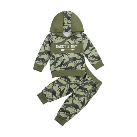 

Ehfomius Baby Boy 2Pcs Fall Outfits Trendy Dinosaur Print Hoodie and Pants