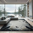 thumbnail image 2 of ODIKA 8'x10' Washable Area Rug Crow Flying Gothic Raven Flock Boho Botanical Frame Mystical for King Size Bedroom Under Bed, Master Suite, Non-Shedding, Easy Care, 2 of 7