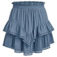 thumbnail image 3 of Flowy Skater Skirt with Ruffle Casual Tennis Skirt Solid Color Lace Comfort Stretch Waistband for Daily Wear Neon Skirt XL, 3 of 3