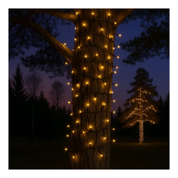 Mainstays Solar LED String Light with 500 Lights - Warm White