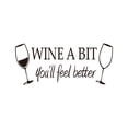 thumbnail image 3 of Adhesivos de pared con citas para copas de vino negras «Wine a Bit», 3 of 4