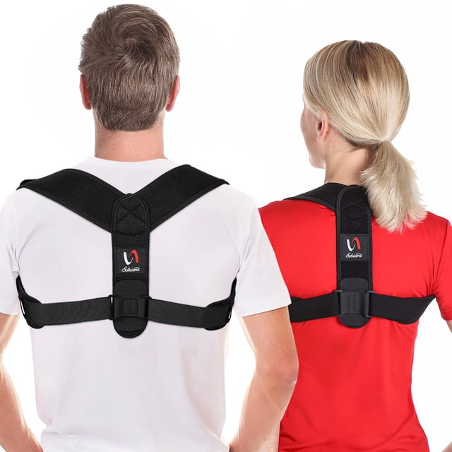 Corrector de postura Schiara para hombres y mujeres, cómodo soporte para la parte superior y la espalda, soporte ajustable para espalda, hombros y cuello.