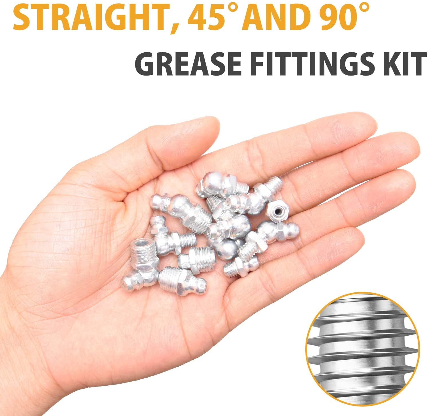 Buy VIGRUE Grease Fittings, 245 Pieces SAE & Metric Grease Fitting Assortment Kit, Standard