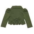 thumbnail image 3 of Toddlers and Girls French Terry Knit Zuri Scalloped Trim Crop-Jacket in Olive 7/8, 3 of 8