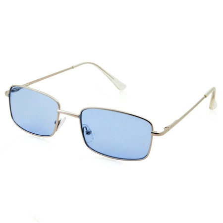 Classy Blue Rectangular Metal Frame Sunglasses