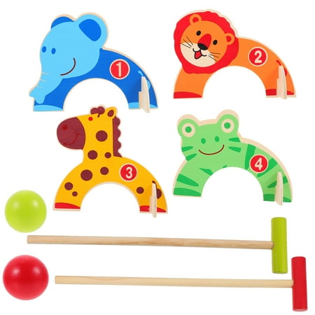 NUOLUX 8pcs Animals Croquet Set Kids Baseball Sports Games Child Educational Toys