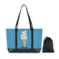 thumbnail image 7 of FORMRS Canvas Laptop Tote Bag for Women with 15.6" Computer Compartments Shoulder Handbag, Ice Cream Cat, 7 of 7
