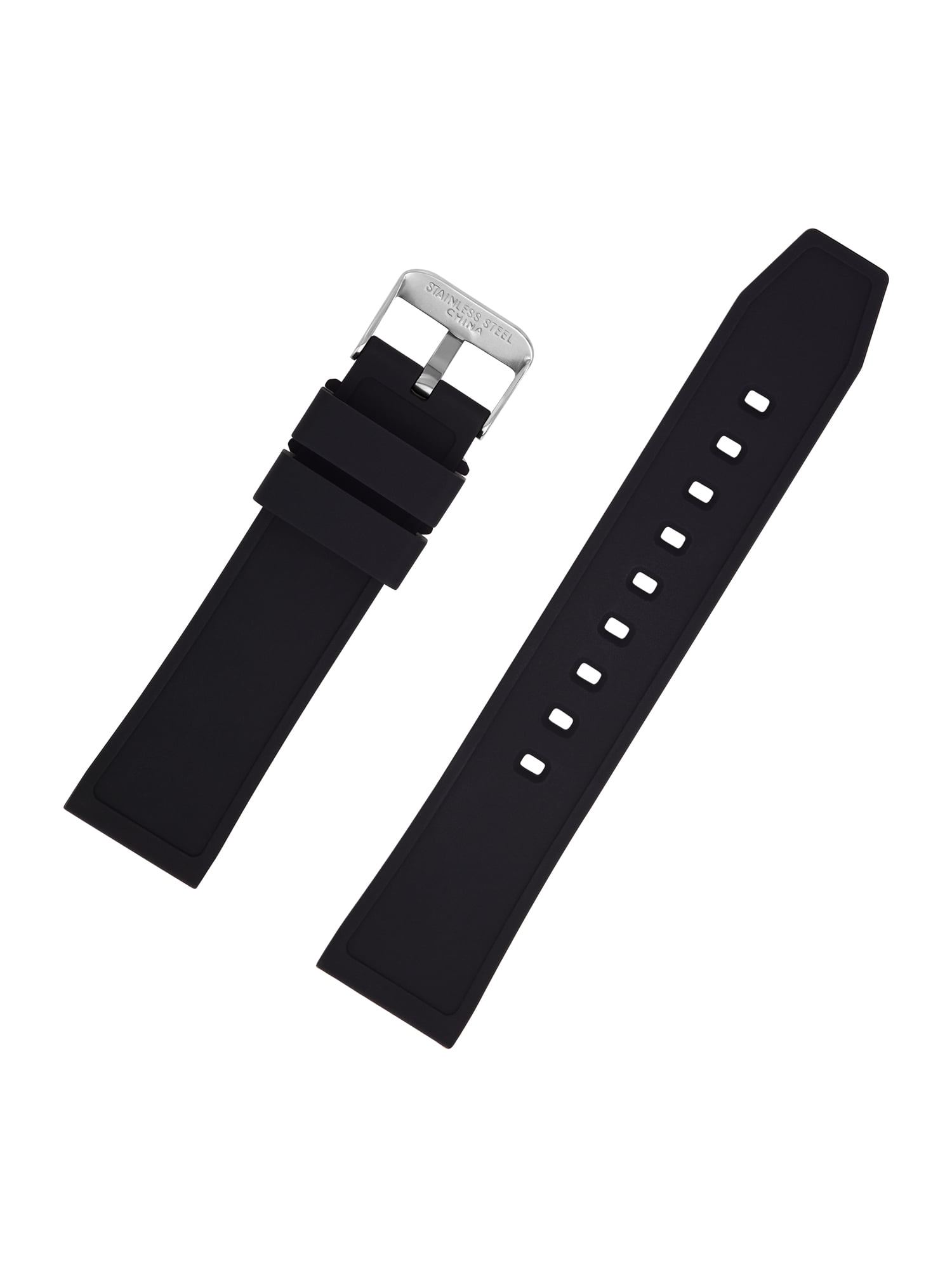 22mm Black Silicone Replacement Sport Watch Band (FMDBA015)