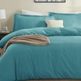 thumbnail image 3 of LammaLoe Duvet Cover Queen, Luxury Microfiber Bedding Sets with 2 Pillow Shams,Teal, 3 of 11