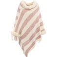 thumbnail image 2 of ZQUUVOU Shawl Wraps for Women Elegant Stripe Cape Open Front Poncho Scarf Blanket Cardigan Coat for Fall and Winte Pink, 2 of 5