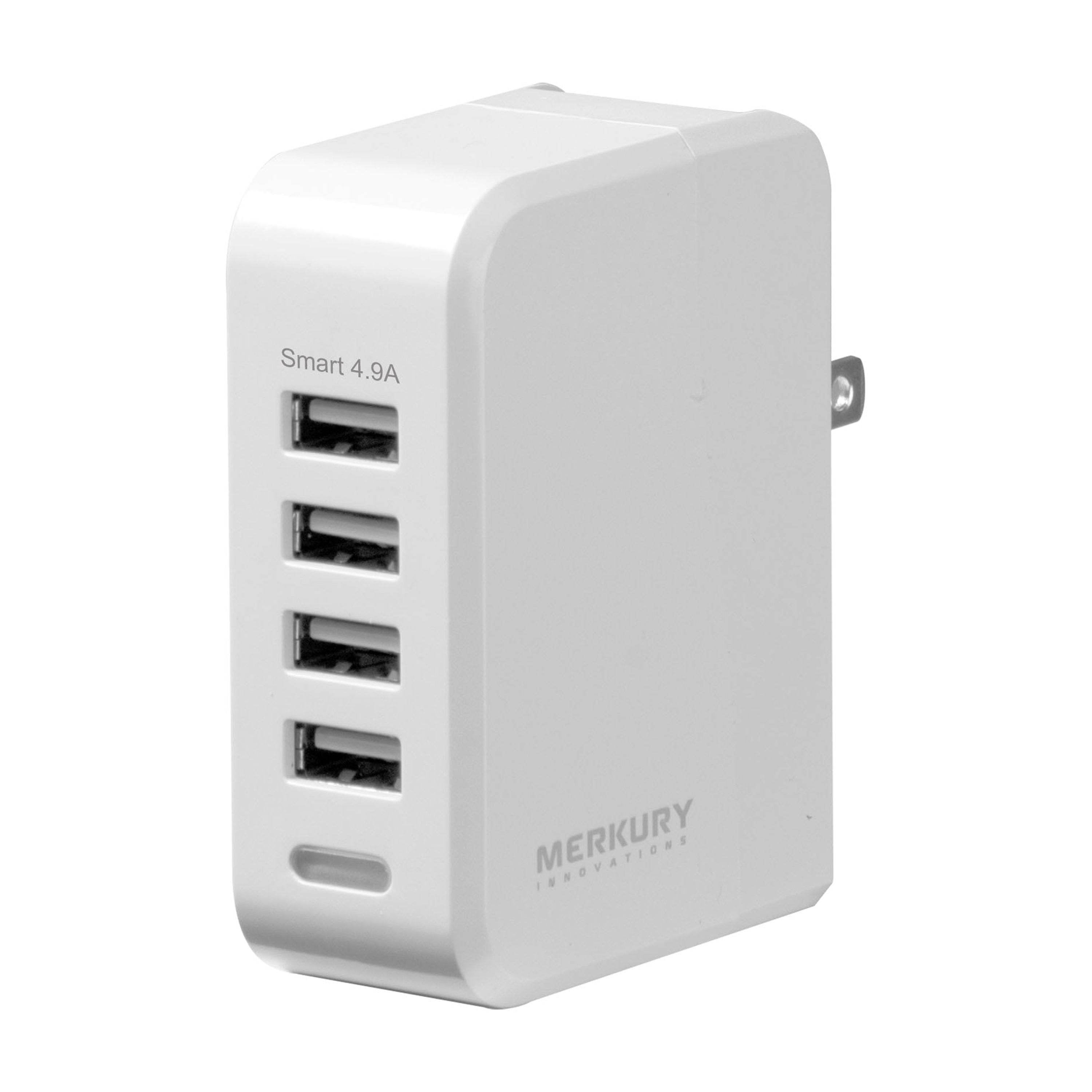 Merkury Innovations 4.9 Amp 4 USB Wall Charger, White