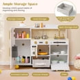 thumbnail image 3 of OLAKIDS Kids Kitchen Playset, Toddler Wooden Pretend Cooking Toy Set with Acrylic Drawing Board Ice Machine Dishwasher Cloth Drawer Stove Removable Sink Simulation Play Kitchen for Boys Girls, 3 of 10