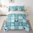 thumbnail image 2 of Homewish Boys Girls Animal Deer 7-Piece Twin Bedding Set - Plaid Woodland, 2 of 8