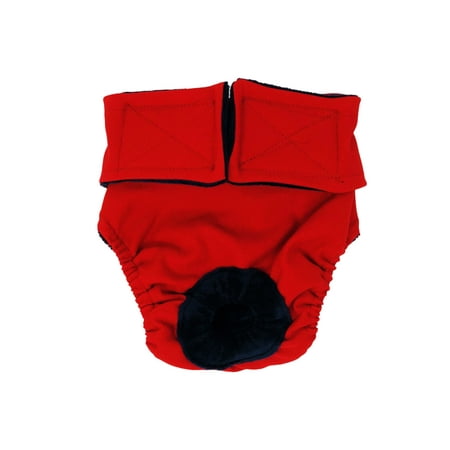 Barkertime Cherry Red Washable Dog Diaper - Made in