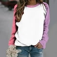 thumbnail image 1 of Liquidación de ICHUANYI, camiseta de manga raglán para mujer, cuello redondo suelto de color, jersey de manga larga, camiseta de manga larga con cuello redondo/camisa ICHUANYI WER202308170565, 1 of 7