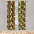 thumbnail image 2 of Ambesonne Floral Curtains, Flowers Fashion Abstract, Pair of 28"x63", Apple Green Pastel Pink, 2 of 4