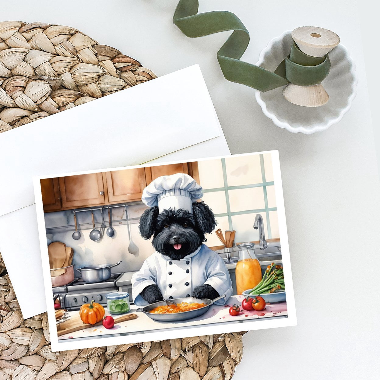 Puli The Chef Greeting Cards Pack of 8 7 in x 5 in