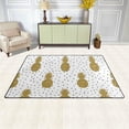 thumbnail image 2 of Pineapples in Gold Glitter on Black and White Dots Non Slip Area Rug for Living Dinning Room Bedroom Kitchen, 3' x 5'(39 x 60 Inch), Tropical Pineapple Nursery Rug Floor Carpet, 2 of 6