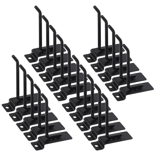 Kit surtido de ganchos Slatwall Sweet, 20 unidades, 10 cm, color negro