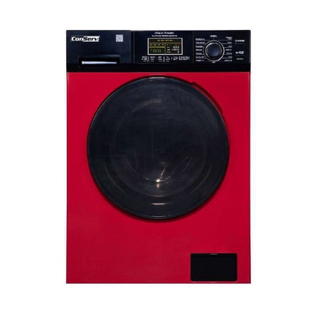 Conserv Digital Compact 110V Vented/Ventless 18 lbs Combo Washer Dryer 1400 RPM Red Black
