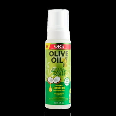 ORS Olive Oil Wrap/Set Mousse 7oz, All Hair Types, Defines, Soft Hold, Women, Shine Enhancing