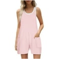 thumbnail image 2 of Karight Womens Summer Casual Loose Rompers Athletic Sleeveless Stretchy Short Overalls Jumpsuits with Pockets, 2 of 6