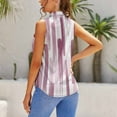 thumbnail image 3 of Abstract Pink Brushstrokes Pattern Blouses Women Bow Tops Elegant Sleeveless Office Work Shirt Casual Holiday Women's Tops, 3 of 6