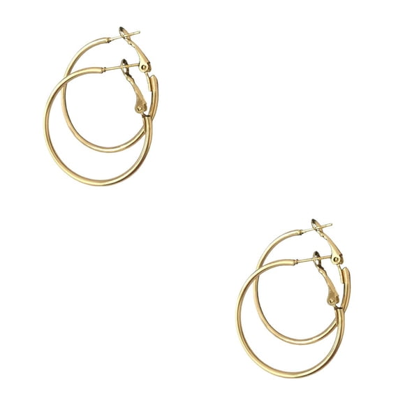 Sonducket 1 par de pendientes para niña, Color acero, sin orificio para la oreja, pendiente para mujer, decoración para mujer Type17 NO17