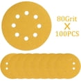 thumbnail image 4 of Sanding Discs,5-Inch 8-Hole Hook and Loop Sanding Discs, Orbital Sander Sandpaper Discs, 100Pcs Round Sandpaper Set, 80-Grit, 4 of 7