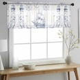 thumbnail image 2 of Nautical Ship Lighthouse Valance Curtains for Kitchen/Living Room/Bathroom/Bedroom Window, Rod Pocket Small Topper Half Short Window Curtains Voile Sheer Scarf, Ocean Anchor Rudder Lines Art 42"x18", 2 of 8