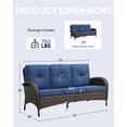thumbnail image 2 of Bellefurn Outdoor 3 Seater Couch Patio Sofa,Patio Furniture Sofa Conversation Set with Thick Cushions for Outdoor,Backyard, 2 of 8