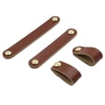 thumbnail image 5 of Tirador de cuero para puerta de armario de muebles Tirador de cuero para bolso Tirador de cuero para cajón Tirador de cuero para puerta de armario con hebilla Marrón y negro, 5 of 5