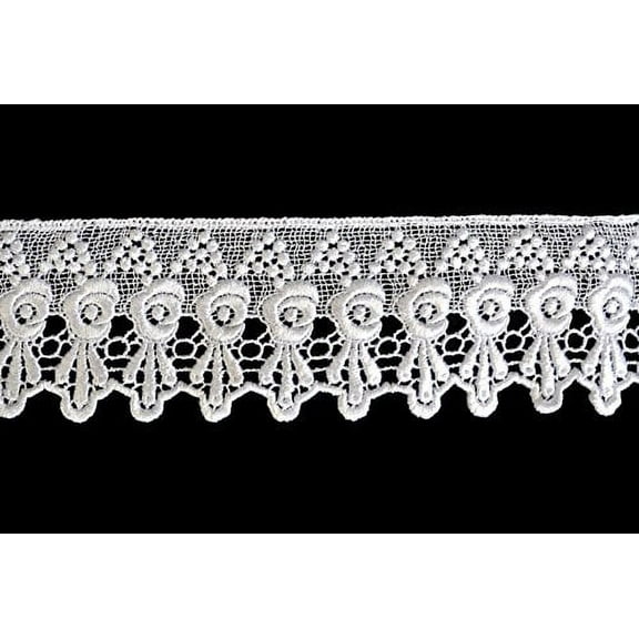 Altotux 3 inches White and Ivory Venice Lace Trim By Yard (Ivory)