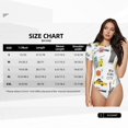 thumbnail image 2 of KLL Women 's Crew Neck Bodysuit Jumpsuits New York Print Short onesies Stretch T Shirts, 2 of 5